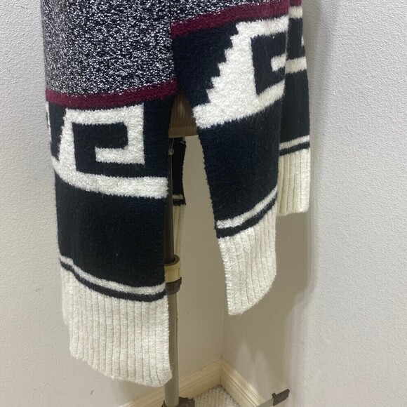 LOFT Turtle Neck Tunic Vest Sweater Size XS/S Oversized Cream/Black\Red - Picture 7 of 12